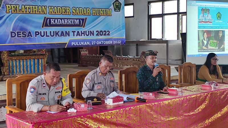Pelatihan Kader Sadar Hukum Desa Pulukan Tahun 2022